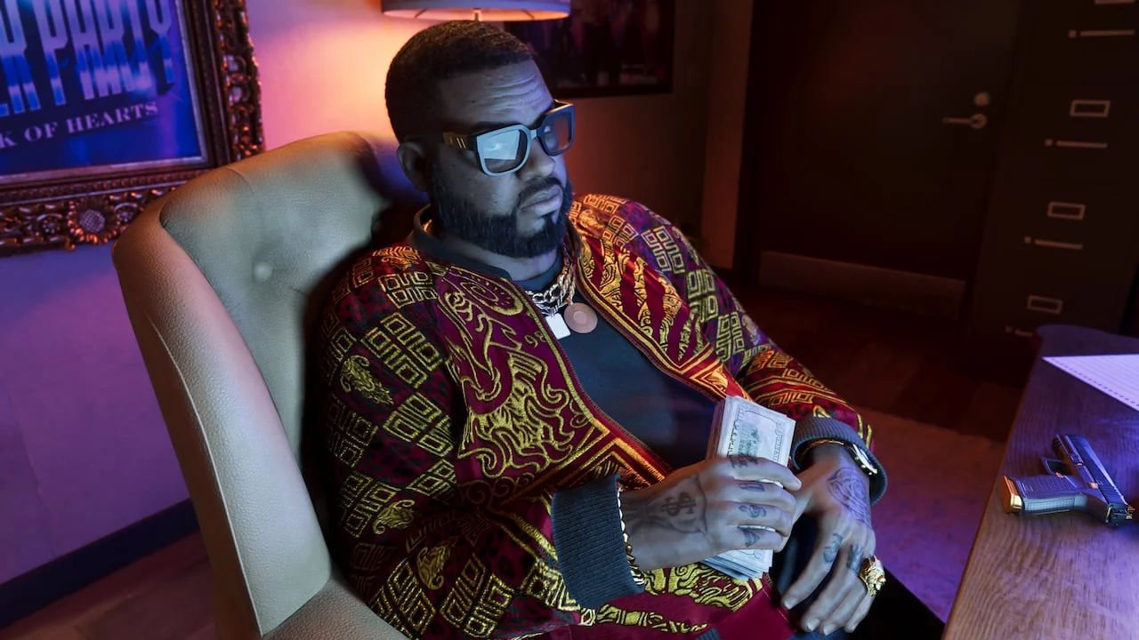 Boobie Ike sentado en un club nocturno en GTA 6