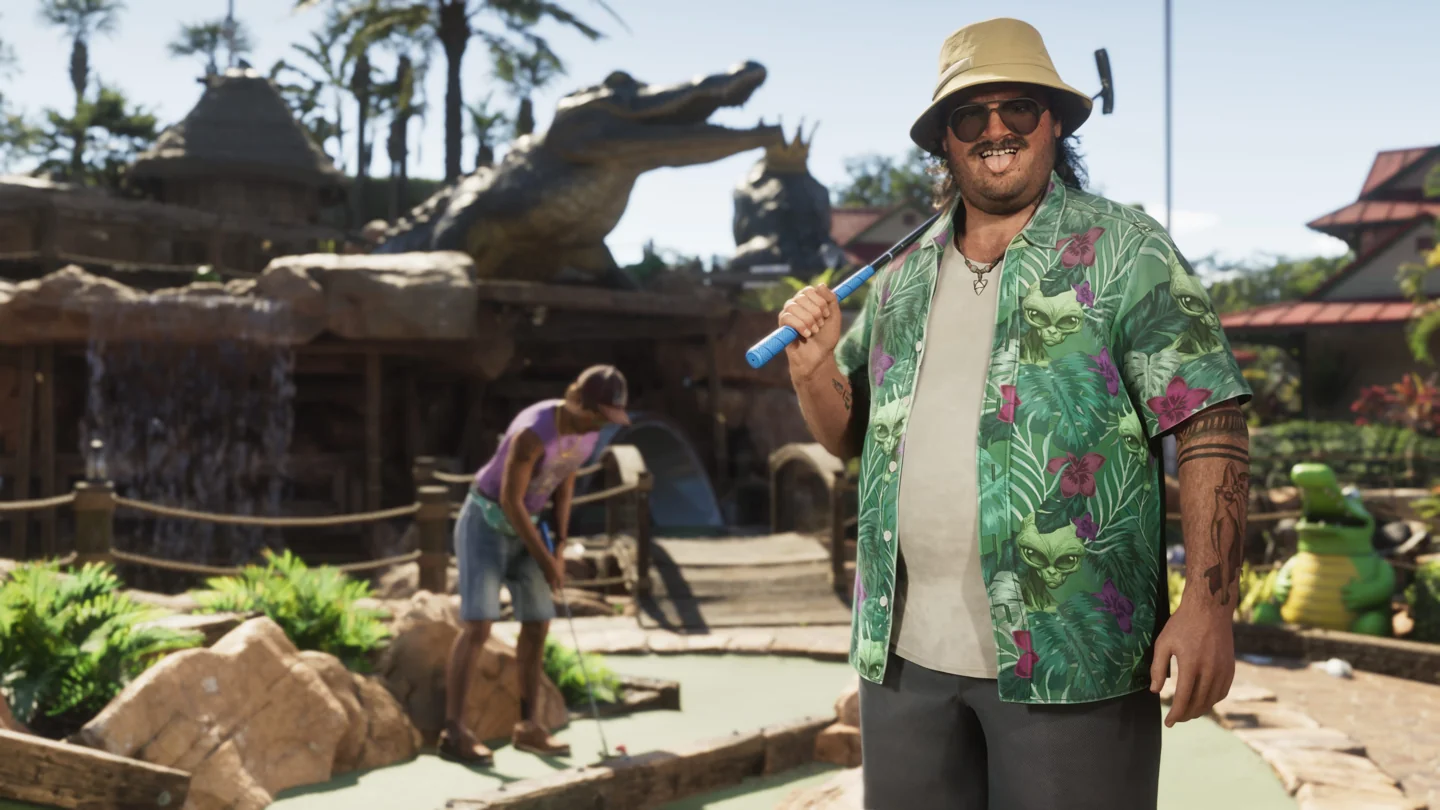 Cal Hampton con camisa de flores en GTA 6
