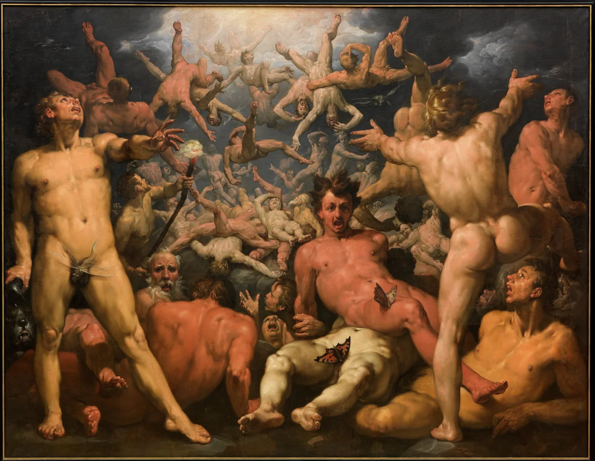 La caída de los titanes, pintura de Cornelis van Haarlem