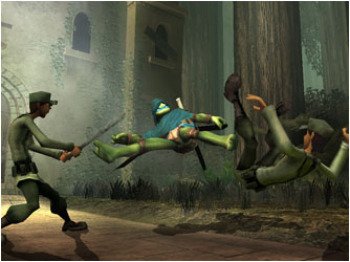 Michelangelo combate en TMNT de 2007 para Wii; captura oficial distribuida por Nintendo