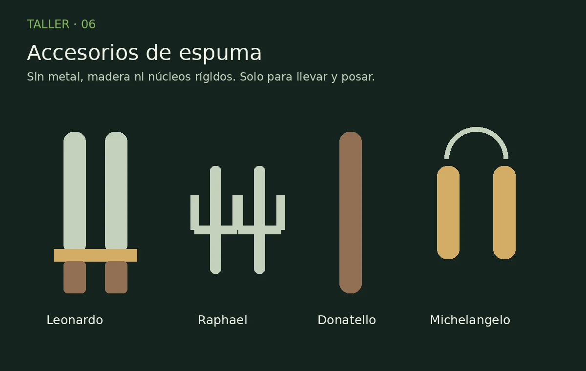 Accesorios de espuma sin núcleos rígidos